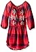 My Michelle Girls' Big Plaid Shirt Dress with Embroidery On Front