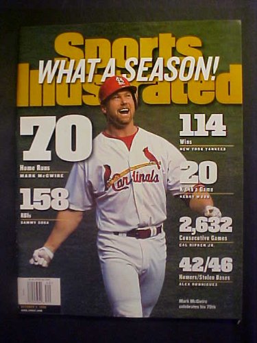 Mark McGwire St. Louis Cardinals What A Season! October 5, 1998 Sports Illustrated Magazine