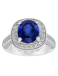 14 White Gold 4.34 CTW Sapphire and Diamond Ring