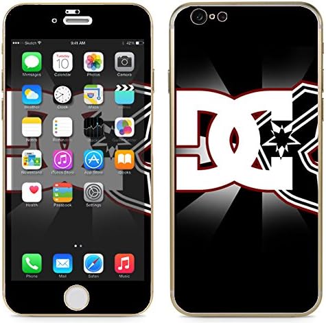 Apple iPhone 6 (4.7") - Skin Kit plus Clear/White Bumper Case Protector and matching wallpaper - DC Famous Stars Straps Logo Cool