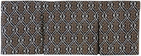 Golden Tan and Black Ikat Print Braden Lined Box Pleat Valance, 45 x 15 Inch
