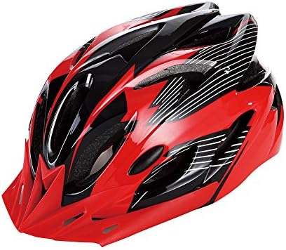Adult Mountain Bicycle Safe Helmet of Unibody Design with 18 Holes with Black Lines
