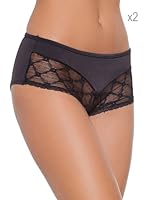 Selene Braguita Culotte Microfibra Encaje (Negro)