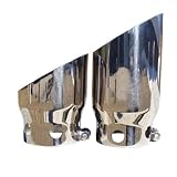 MBRP Mirror Polished Stainless Exhaust Tip 2008 Ford Superduty Dual Tips Fits 2008 Superduty w/ DPF- Set of 2 Single Wall Angle Cut 5 Tips