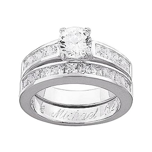Personalized Sterling Silver Two-Piece Engraved Wedding Set - Wedding Gifts