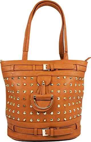 Arcadia Fashion Shoulder Handbag Twin Belt Design Purse (Brown) GR1773-BN