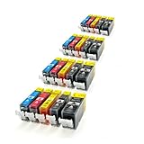 20 Patronen MIT CHIP kompatibel zu PGI-525BK , CLI-526C , CLI-526M , CLI-526Y und CLI-526BK
