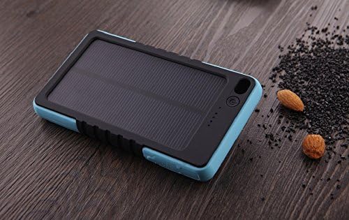 Solar Charger - sdber® New square design Solar Panel 8000mAh Water/ Shock/ Dust Resistant Portable Backup Power Bank Pack USB Charger for iPhone 6, 6 Plus, 5s, 5c, 4s, 4, iPods, iPad Mini Retina (Apple Lightning Adapter Included), Samsung Galaxy Note 3, Note 4, S3, S4, S5, Most Android/Windows Smart Cell Phones, GPS, Tablets, and Other USB-charged Devices (Blue)