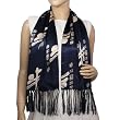 100% Silk Satin Charmeuse Double Layer Chinese Bull Character and Seal Stamps Tassels Ends Long Scarf - Various Colors Available