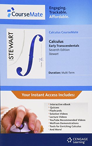 CourseMate, 3 term (18 months) Printed Access Card for Stewart's Calculus: Early Transcendentals, 7th
