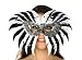 BW-SM001, Real black and white Feathers surround Silver Mask