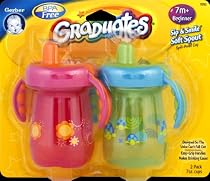 Sip and Smile Spill Proof Cup 2 Handle Cup Design, 7 Ounce, 2 Pack, Colors May Vary