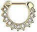Gem Paved Color IP Gold 316l Surgical Steel Septum Clicker Ring