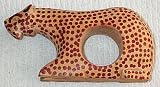 Wood Wooden Hand Carved Animal Napkin Ring - Cheetah