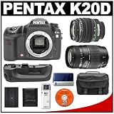 Pentax K20D Digital SLR Camera with Pentax SMC DA 18-55mm AL II Zoom Lens + Tamron 70-300mm Di LD Macro Lens + Pentax D-BG2 Battery Grip + Spare D-LI50 Battery + Case + Cameta Bonus Accessory Kit