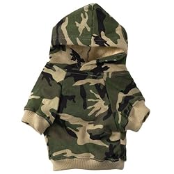 Casual Canine Cotton Camo Dog Hoodie, Small, Green