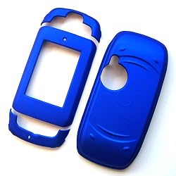 Sharp Sidekick III Rubberized Snap On Protector Hard Case Rubber Feel Leather Paint Cover Blue