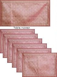 Placemats Set, Table Runner 25x19 inches, Mat 13x19 inches (btm005)