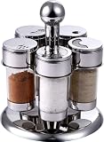 Produkt-Bild: Gew&uuml;rzrondell, 6-teiliger Gew&uuml;rzst&auml;nder f&uuml;r K&uuml;che und Tisch, Drehender St&auml;nder mit 5 Gew&uuml;rzbeh&auml;lter, Salz und Pfeffer Pr&auml;gung, NEU + OVP