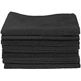Cartman Microfiber Cleaning Cloth in Black Color 14 in x 14 in, 30pk (Black)