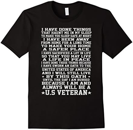 Men's Veteran tshirt- I am and always will be a U.S Veteran Medium Black