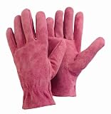 from One Stop E-Shop Ladies Pink Soft Washable Leather Gardening Gloves