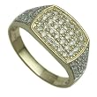 9ct Yellow Gold Gents Diamond Encrusted Signet Ring Set with 1.0ct of Diamond...