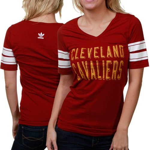 adidas Cleveland Cavaliers Ladies Wine Proud Selection T-shirt (Large)