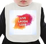 Live Laugh Love Print ネクタイを有する有機ビブ Medium