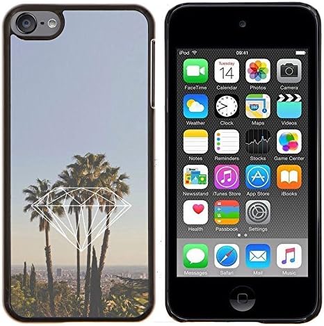 Dragon Case - FOR Apple iPod Touch 6 6th Generation - diamond Miami California la palm trees - Design Hard Plastic Protective Case Slim Fit Cover