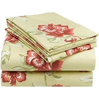 Pinzon 160-Gram Printed Flannel Sheet Set, Brick Floral