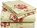 Pinzon 160-Gram Printed Flannel Queen Sheet Set, Brick Floral