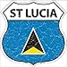 Smart Blonde St Lucia Country Flag Highway Shield Metal Sign HS-407