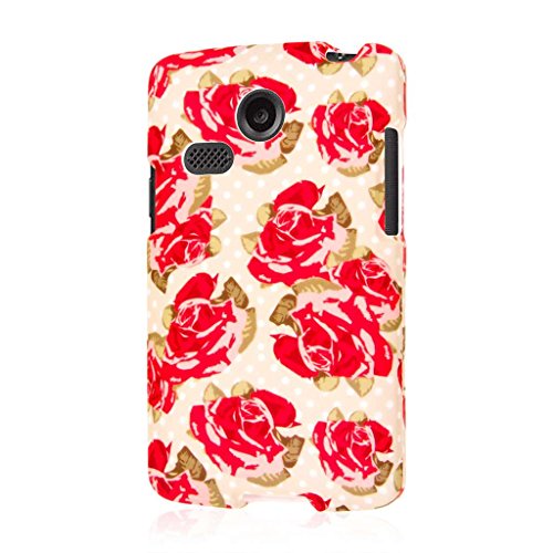 LG Lucky Case, MPERO SNAPZ Series Two Piece Rubberized Textured Non Slip Polycarbonate Durable Hard Snap-On Case for Lucky [Perfect Fit & Precise Port Cut Outs] - Vintage Red Roses