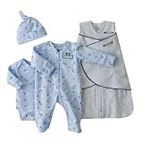 HALO 4-Piece Cotton Layette and Swaddle Set