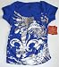 Dereon Women's/Girl's Fashion T-Shirt Size: Large Sapphire/Broken Heart