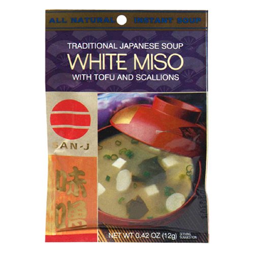 San-J White Miso Soup Envelopes, 0.42-Ounce Envelopes (Pack of 36) by San-J