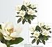 TWO 2' Magnolia Artificial Silk Flower Bushes (Cream) for Home, Garden and Decoration