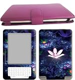 Amzon Kindle 2 Leather Case Cover Jacket + Skin Sticker Ebook Accessories Combo