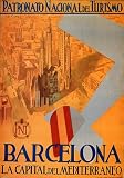 BARCELONA PATRONATO NACIONAL DEL TURISMO CAPITAL EUROPE TRAVEL TOURISM SPAIN SMALL VINTAGE POSTER REPRO