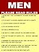 S2219 MEN PLEASE READ RULES FUNNY METAL ADVERTISING WALL SIGN RETRO ART