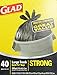 Glad Trash Bags, Large Quick-Tie Garbage Bags - Extra Strong 30 Gallon Black Trash Bag - 40 Count