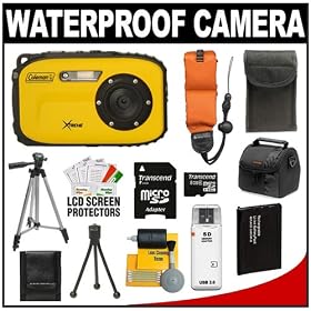 Click here to buy Coleman Xtreme C5WP Shock & Waterproof Digital Camera (Yellow) with 8GB Card + Battery + Floating Strap + (2) Cases... by Coleman.