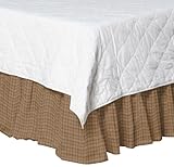 Patch Magic Brown Light Checks Fabric Dust Ruffle, Full