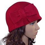 Vintage Large Bow Wool Cloche Bucket Hat - Various Color