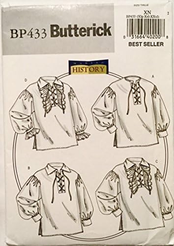 Butterick - Making History - BP433 - XN (XL-XXL-XXXL) Men's Shirt
