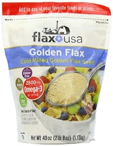 Flax USA 100% Natural Organic Flax Cold Milled Ground Golden Flax Seed, 40-Ounce Pack