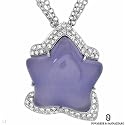 Novarese&Sannazzaro! Made in Italy Beautiful Hand-Made Necklace with 3.64ctw Super Clean G-H/VS Diamonds and Chalcedony Made of 18K White Gold