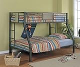 Twin Full Size Bunk Bed in Charcoal Finish - Monster Bedroom Collection