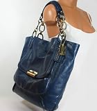 Coach Kristin Elevated Leather North South Tote 16815 (Navy)